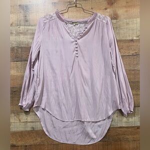 Democracy Blush Pink Button-Front Peasant Top Blouse Size Small